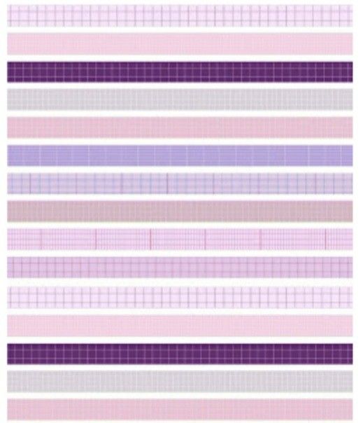 an image of lines that are colored in purple and pink, each with different colors