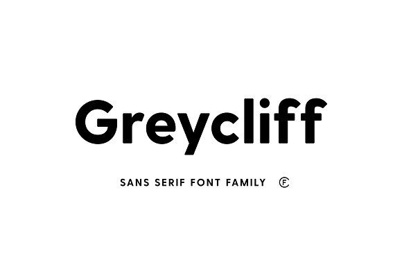 grey cliff sans serif font with black and white letters on the bottom right corner