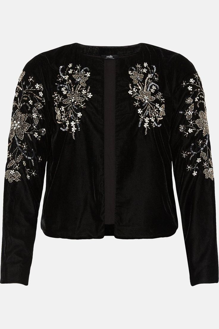 Part of W, a carefully curated collection of luxe, trend-lead pieces. W is an elevated selection of essential styles. This luxurious embellished blazer is a must-have for the festive season. It's made of super soft velvet, with intricate shoulder detailing that has been hand beaded - making each piece extra special.Style: Black Sequin Embroidered Velvet BlazerIdeal for: Occasion Embellished Blazer, Special Style, Coats Black, Embroidered Velvet, Velvet Blazer, Black Sequins, Hand Beading, Soft Velvet, Festive Season