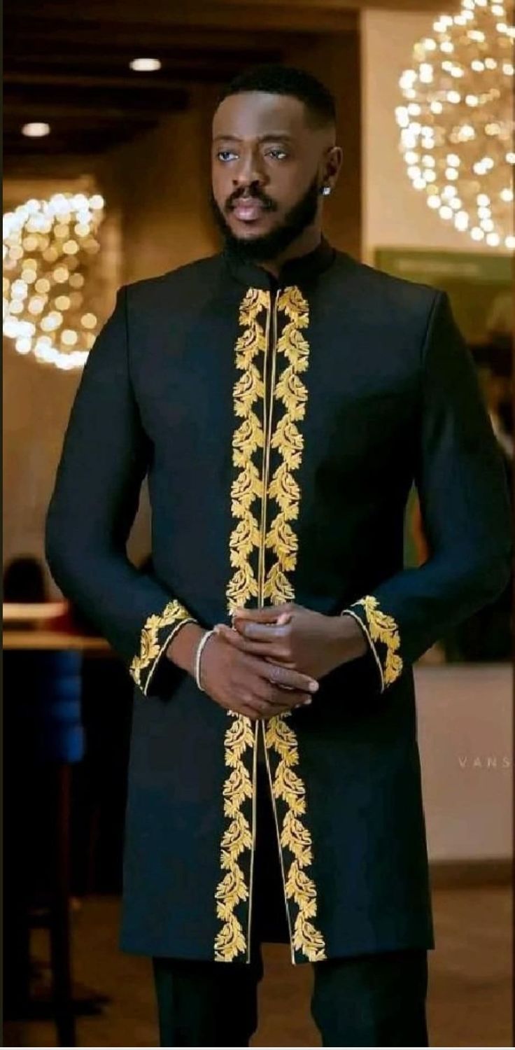 This is a beautiful purely handmade African men outfit for all occasion. Available in all sizes and even same style in different colors.  You can request for custom orders and even bulk orders. The size chart is attached to the outfit picture. As soon as we receive your order is received and your measurement is provided we start working on it and get it ready in a very short time and ship it through DHL express which delivers within 3-5 business days. If you have any enquiry, feel free to start Men African Wear, African Wear For Men, Men Kaftan, African Suit, Native Wears, African Wear Styles For Men, African Attire For Men, Latest African Men Fashion, African Dresses Men