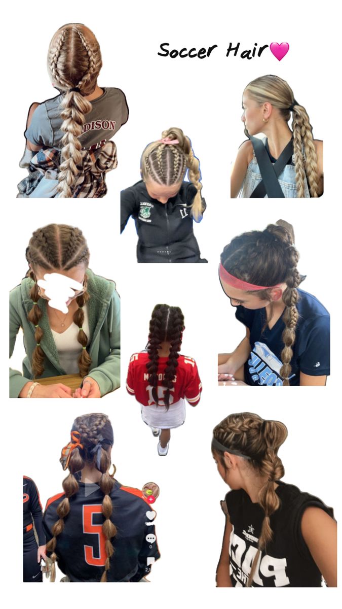 cute athletic hairstyles for any sport🩷 Cute Athletic Hairstyles, Cute Sporty Hairstyles, Soccer Hairstyles, Soccer Hair, Track Hairstyles, Sport Hair, Cute Curly Hairstyles, Hippie Hair, Kawaii Hairstyles