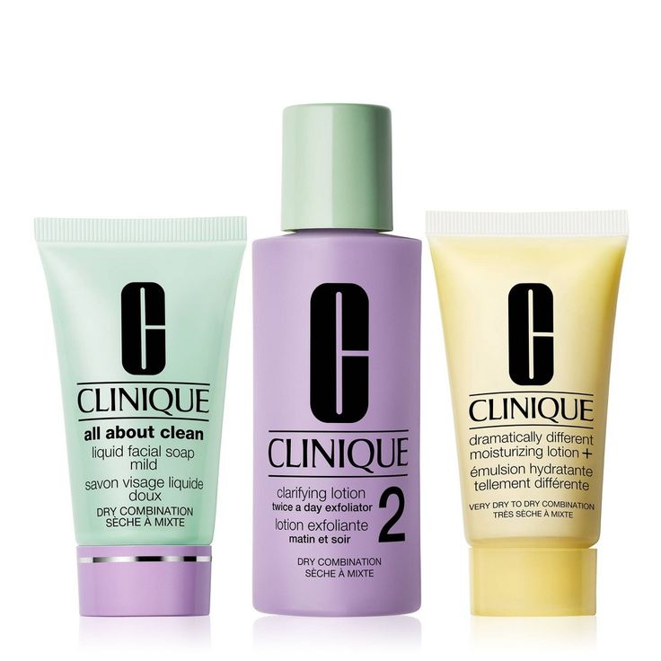 Clinique's Cleanser Refresher Course kit includes everything you need to upgrade your skincare routine. Step 1: Cleanse. All About Clean™ Liquid Facial Soap loosens surface flakes, removes dirt and debris, and protects skin’s natural moisture balance. Preps skin for the exfoliating action of Step 2. Step 2: Exfoliate. Clarifying Lotion sweeps away pollution, grime, dulling flakes to reveal smoother, brighter skin. Leaves skin more receptive to hydration and treatment products. Step 3: Moisturize Day Off Routine, Summer In Northern Italy, Clinique Cleanser, High School Supplies, Find Your Foundation Shade, Clinique Take The Day Off, Cleansing Routine, Facial Soap, Skin Care System