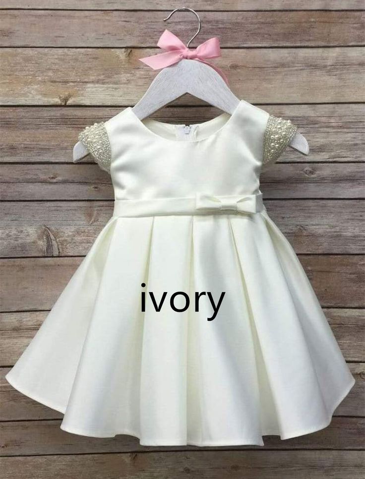 Little Girl Baptism Dress Birthday Party Pearl Satin Dress, White Church Dress, Girls Christening Dress, White Baptism Dress, Christening Dress Baby Girl, Birthday Princess Dress, Baptism Gown Girl, Baby Baptism Dress, White Baby Dress