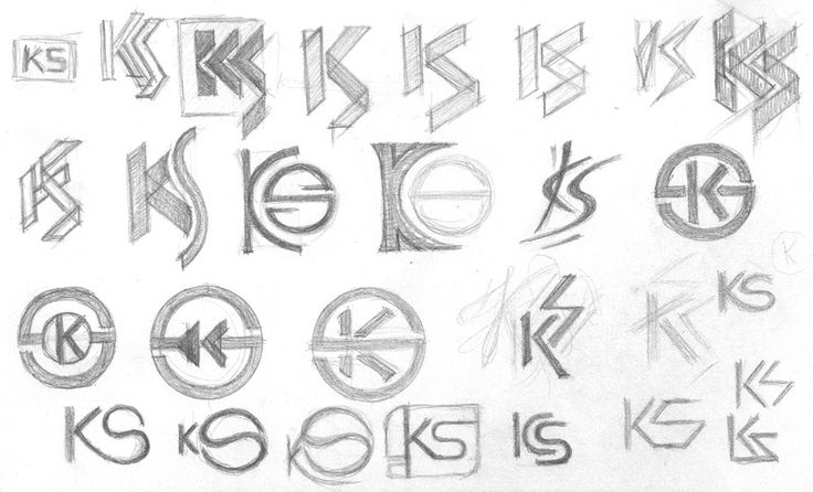 the letters are drawn in pencil and have different designs on them, including one with an arrow