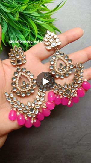 8.6K views · 385 reactions | beautiful Kundan earrings❤️🔥#shorts#shortsfeed#diy#diyjewellery#diyearrings#creative#diycrafts#viral#trending #reels#reelsvideo #viralreels#viralvideos #trendingearrings #trendingjewellery #kundan#kundanjewellery #kundanearrings #diyjewelry#beads #pearls #earrings | Easy Craftby Sania | Vishal Mishra, Vicky Kaushal, Triptii Dimri, Ammy Virk · Jaanam (From "Bad Newz") Diy Kundan Jewellery, Kundan Earrings, Viral Trend, Kundan Jewellery, Fabric Jewelry, Polymer Clay Crafts, Diy Earrings, Clay Jewelry, Clay Crafts