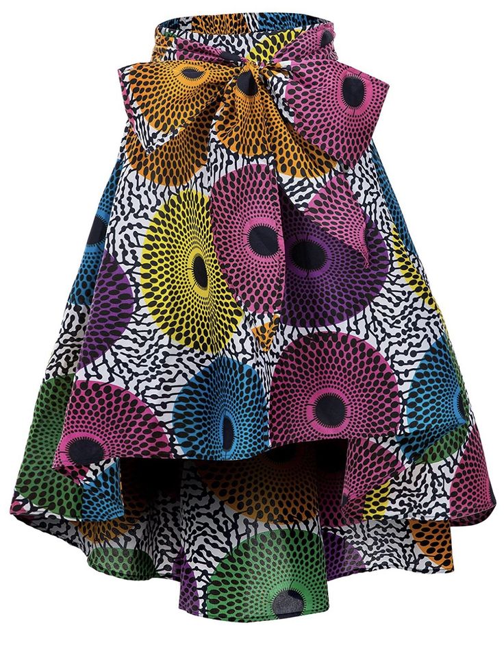 This is a stylish hand made African print skirt. It is made of 100% African wax cotton. It has side pockets, an elastic waist, large decorative bow in front, asymmetrical hem, and beautiful colors throughout! Available in sizes Small to 4XLarge. **PLEASE NOTE** This item requires three (3) weeks to ship. Please take shipping time into into consideration if ordering for a particular date in view. Thank you. Dashiki Skirt, African Print Skirt, African Skirts, African Fashion Skirts, Ankara Skirt, Afrikaanse Mode, African Fashion Modern, African Print Dresses, African Print Fashion Dresses