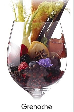 a wine glass filled with lots of different types of fruits and vegtables