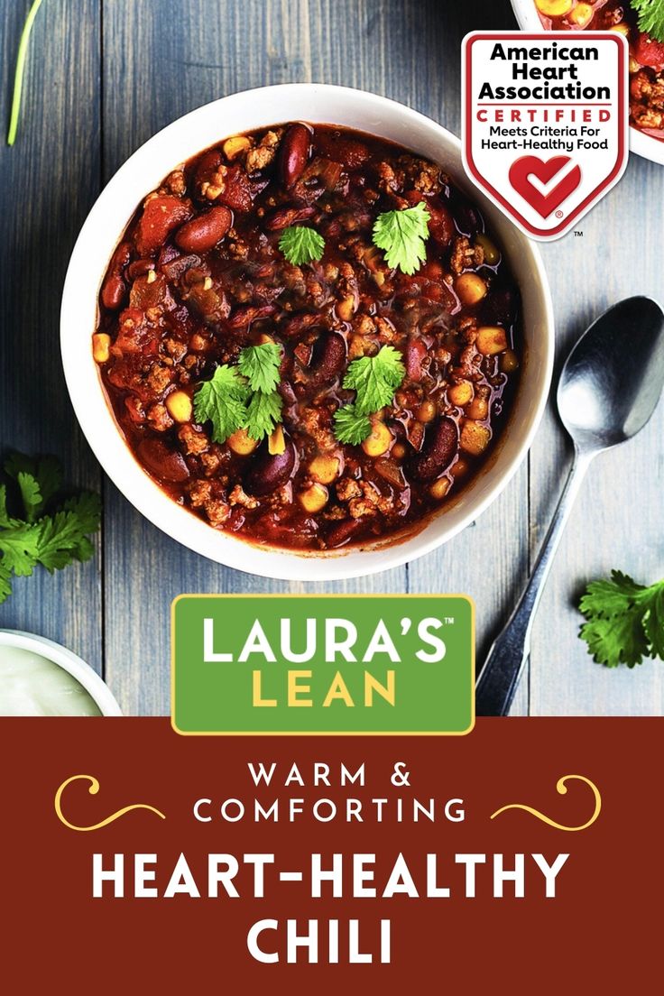 Laura's Lean Heart-Healthy Chili Recipe Heart And Liver Healthy Recipes, Lean Chili Recipe, Cardiac Recovery Recipes, American Heart Association Recipes Healthy Meals, Heart Healthy Chili Recipes, Heart Healthy Chili, American Heart Association Recipes, Cardiac Recipes, Healthy Chili Crockpot