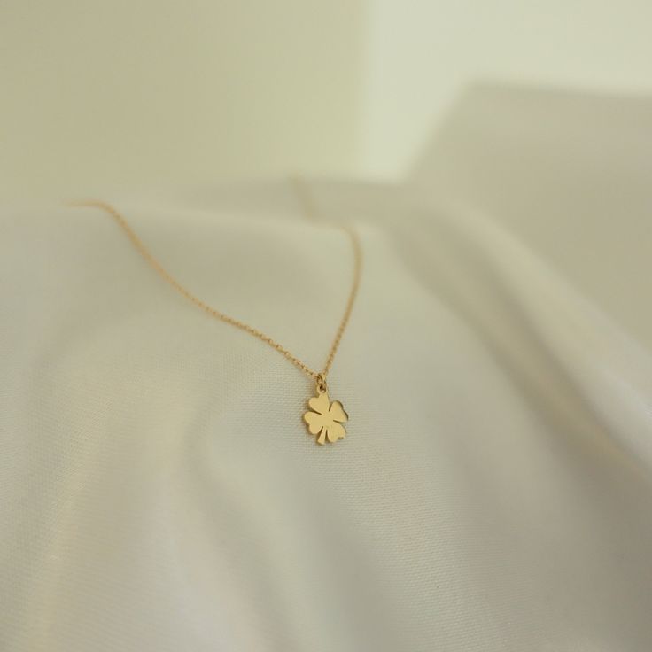 "\"14k Gold CLOVER LEAF Shaped Minimal Necklace, Good Luck Gifts, 14k Gold Customized Chain and Lock | Shamrock Necklace | Gift for Her\" Clover leaf shaped pendant with minimalist shape and elegant chain. An elegant and delicate jewel symbolizing luck.. ∙ P R O D U C T I O N ∙ ‣ All of our products are handmade and made to order ‣ All of our items are 14K real gold. We do not carry any gold filled, gold plated, or gold vermeil items. Also there are no other metals used so all items are hypoalle Shamrock Necklace, Blue Opal Necklace, Good Luck Gifts, Minimal Necklace, Leaf Shapes, Blue Opal, Clover Leaf, Necklace Gift, Real Gold