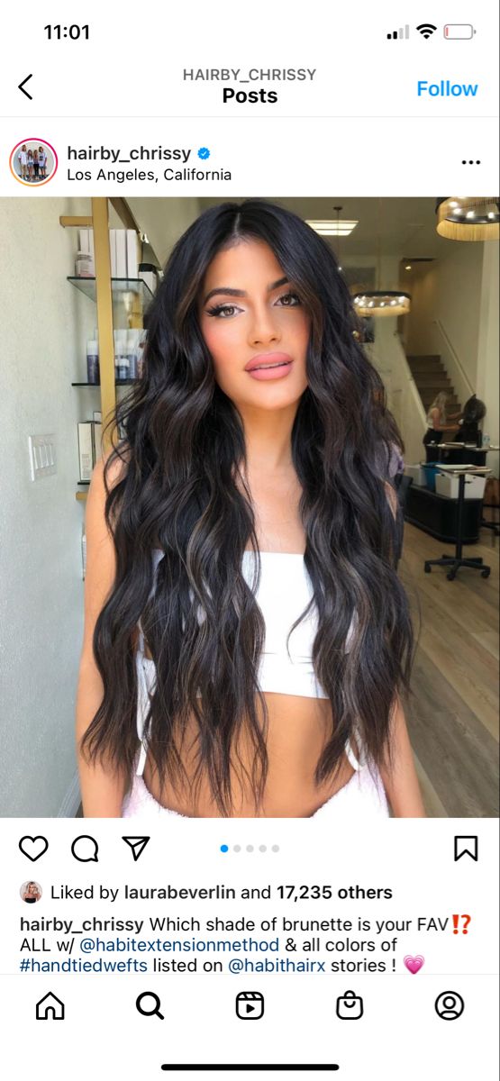 Brown Hair Tones, Dark Brown Hair Extensions, Dark Brunette Hair, Long Hair Extensions, Black Hair With Highlights, Long Dark Hair, Long Brown Hair, Hair Color And Cut, Brown Hair With Highlights