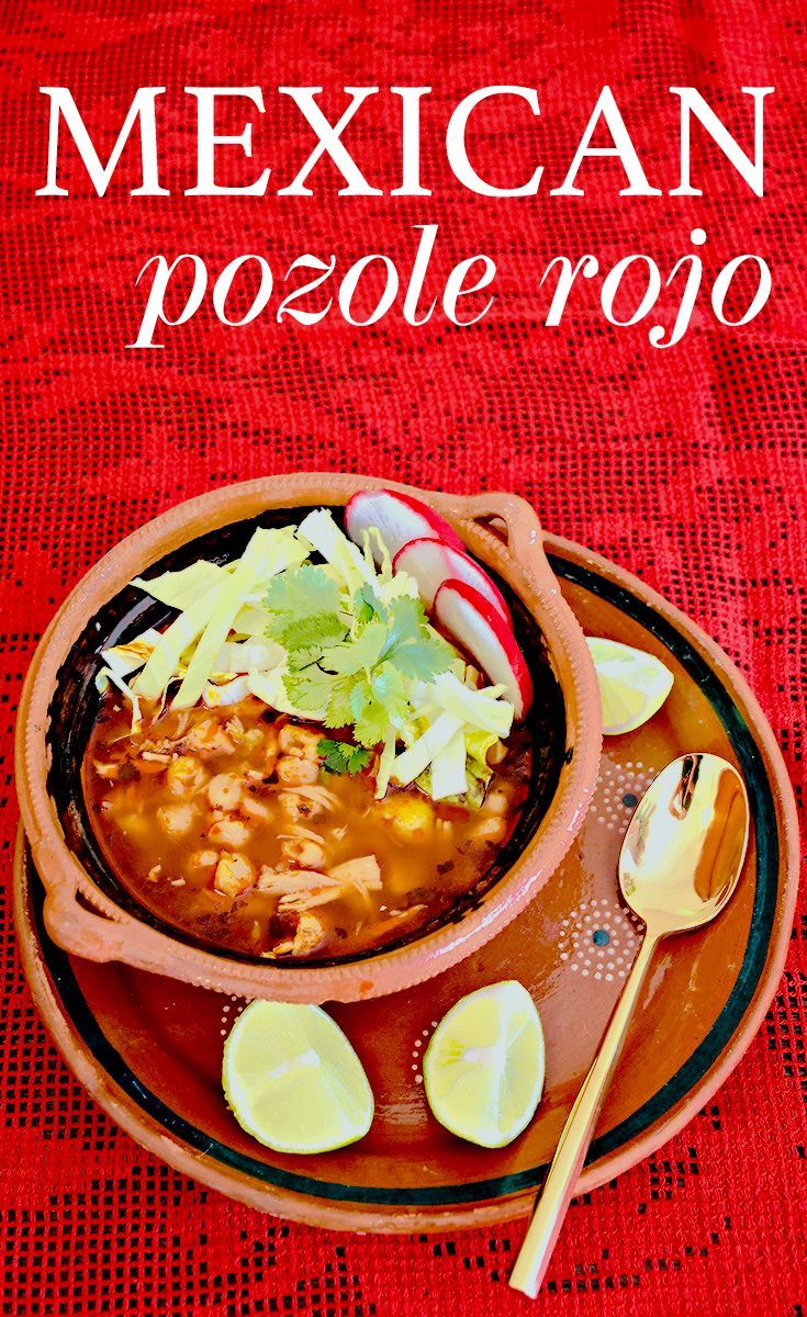 mexican pozole rojo recipe on a plate