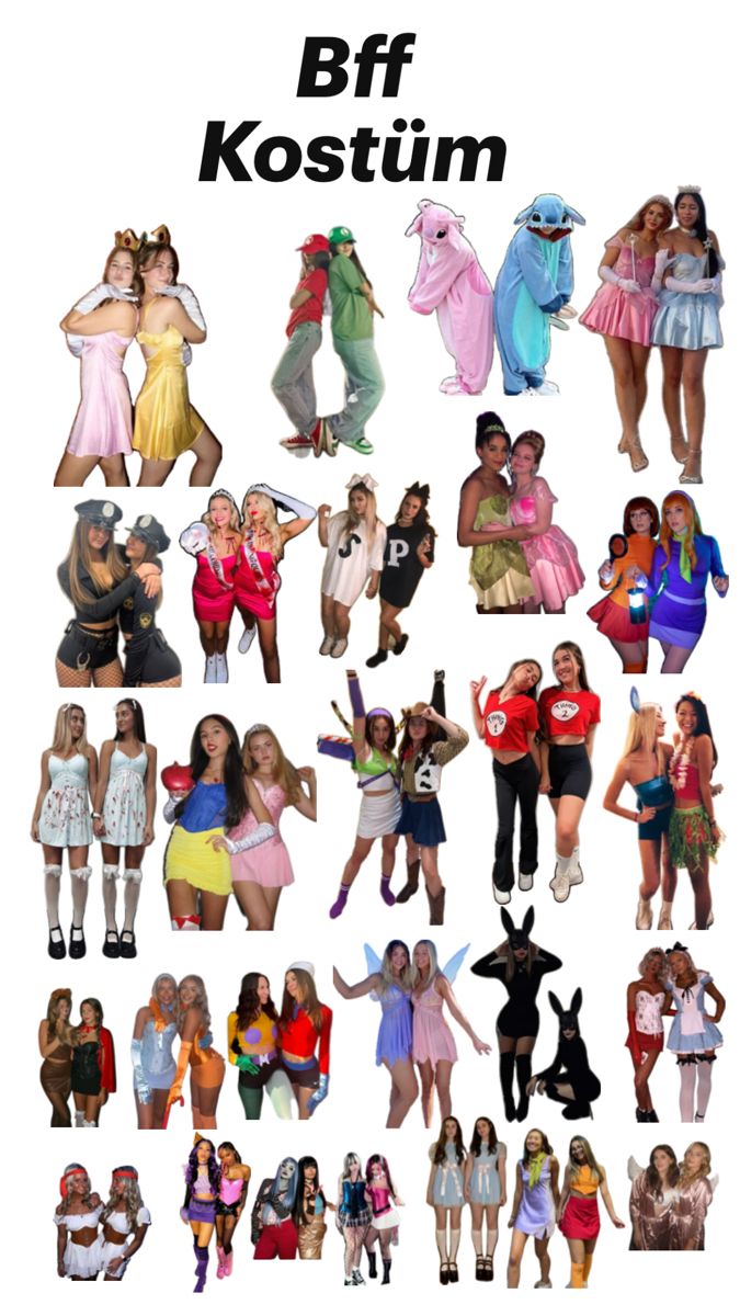 the poster shows different types of women in costumes