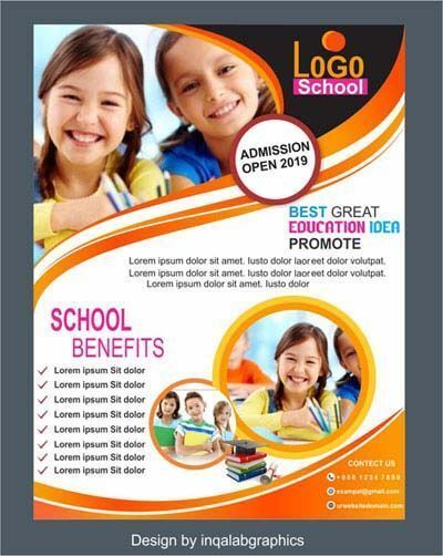 a school brochure with two girls smiling