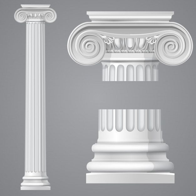 an image of white columns and pillars on a gray background with space for your text