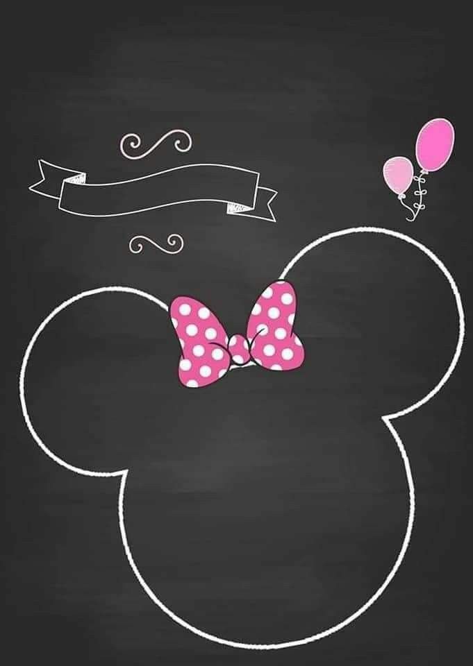 minnie mouse with pink bow and balloons