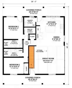 the floor plan for a two story house