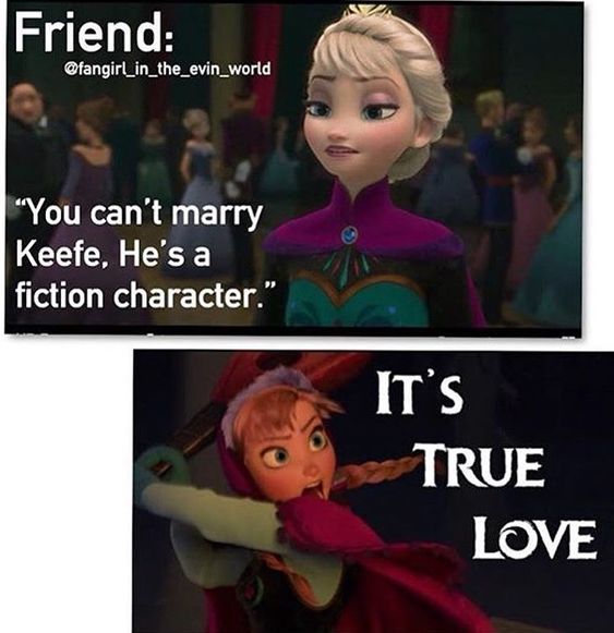 frozen princess and her friend are both saying it's true love