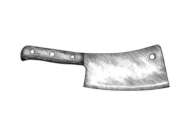 an illustration of a large knife on a white background