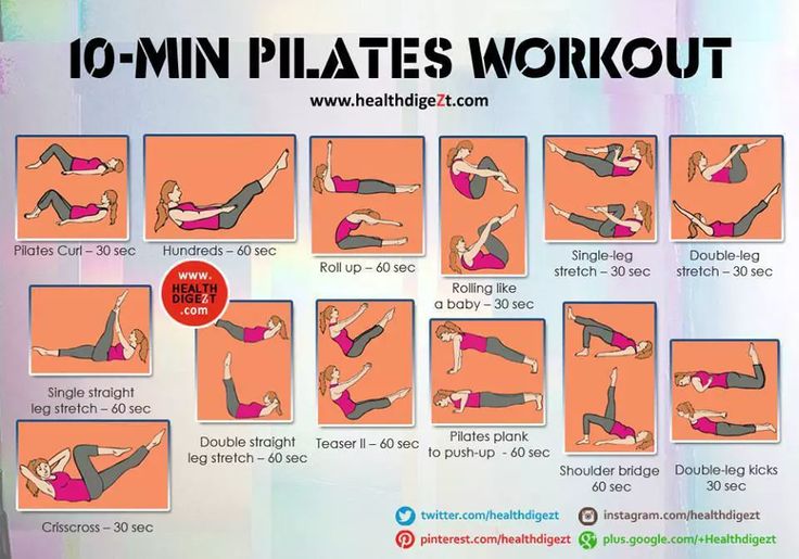 an image of a woman doing the 10 minute pilates workout