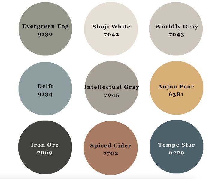 the different shades of paint that can be used for walls and ceilings in various rooms