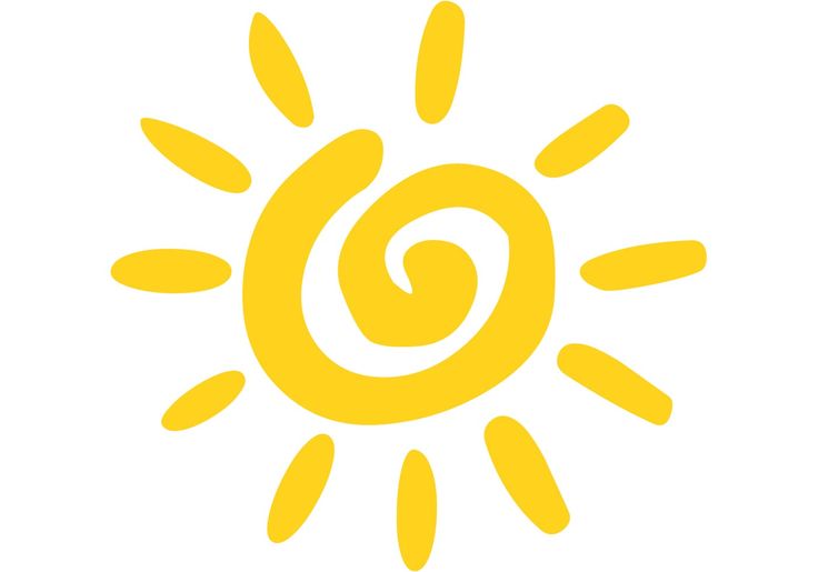 the sun logo is yellow and has an image of a spiral in it's center