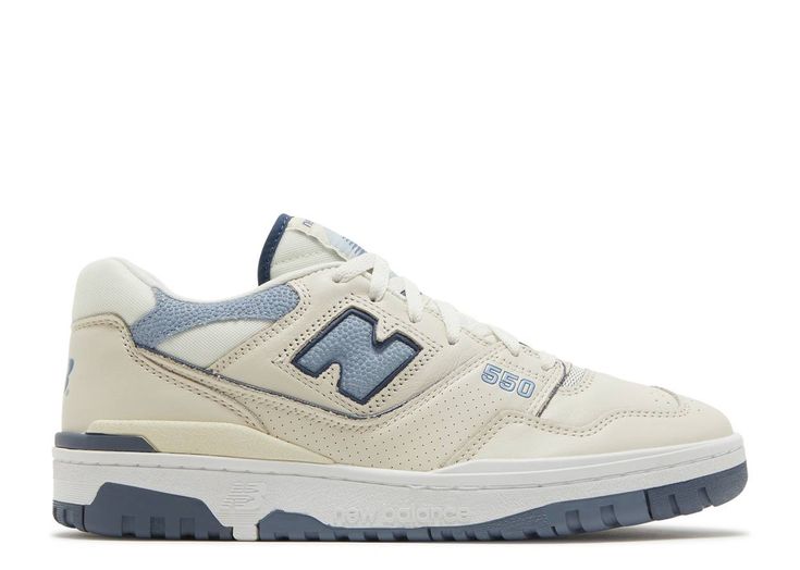 550 'Beige Vintage Indigo' - New Balance - BB550PLA - beige/vintage indigo/white | Flight Club Trendy Shoes Sneakers, Dr Shoes, Shoe Wishlist, Cute Sneakers, Vintage Indigo, Hype Shoes, Shoe Inspo, Aesthetic Shoes, New Balance Sneakers