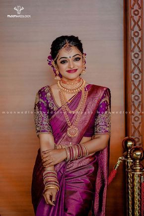 Meera Anil Wedding New Photos #MeeraAnil #wedding #marriage #actress Meera Anil, Kerala Wedding Saree, South Indian Wedding Saree, Engagement Saree, Sarees South Indian, Indian Bridal Sarees, Bridal Sarees South Indian, Pattu Saree Blouse Designs, Traditional Blouse Designs