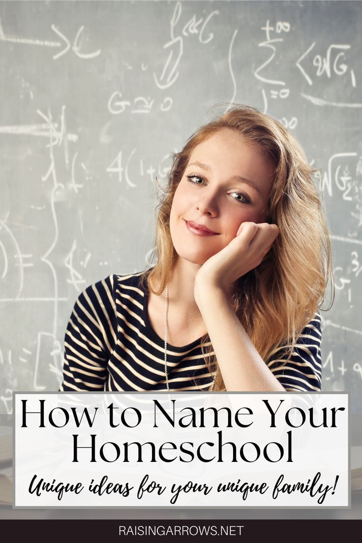 a woman sitting in front of a chalkboard with the words how to name your homeschool