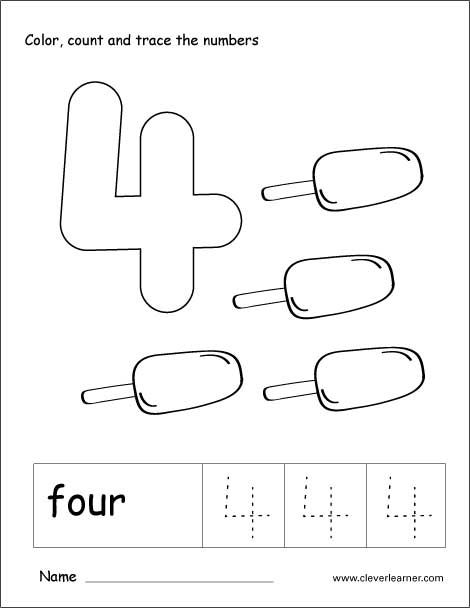 the letter h is for four coloring page