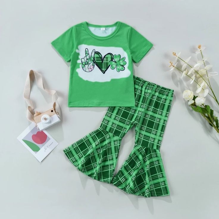 Brand New In Package Cotton/Polyester Fun Green Cotton Set, Green Cotton School Sets, Casual Green Sets For School, Casual Green School Sets, Green School Sets For Spring, Green Sets For School In Spring, Green Playful Sets For Spring, Playful Green Sets For Spring, Green Spring School Sets