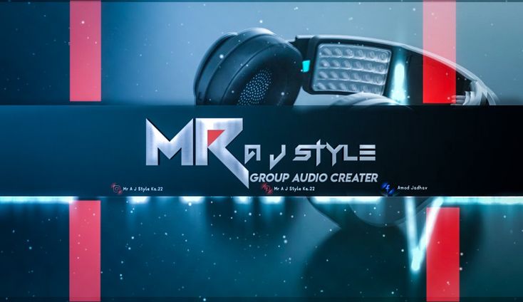 the logo for mr style group audio creator is shown in front of an abstract background