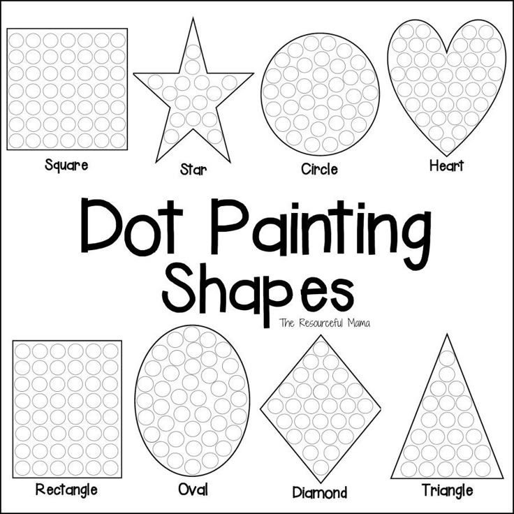 the dot painting shapes worksheet for kids to learn how to draw and paint