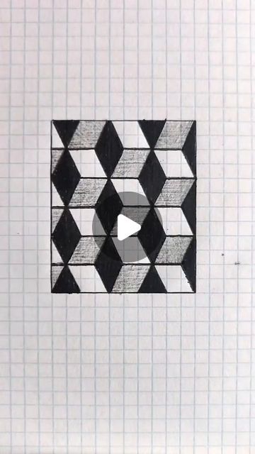 a piece of paper that has been drawn with black and white squares