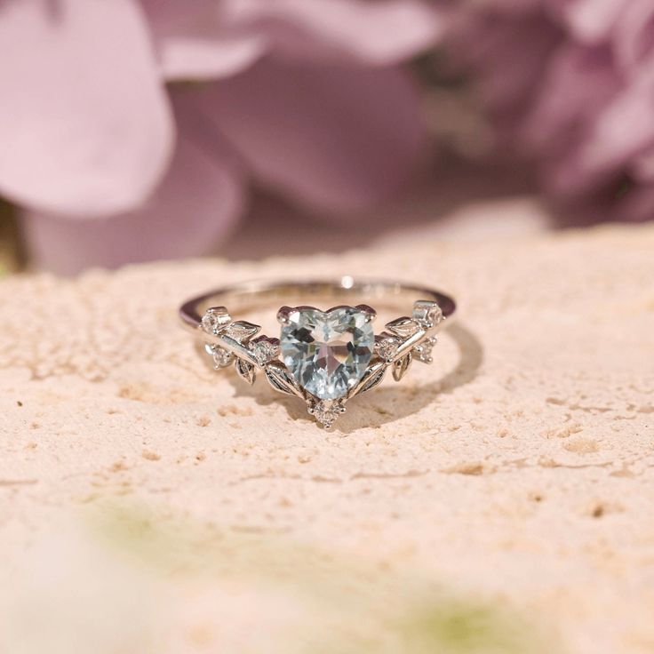 Cue the romance with our stunning Heart’s Desire Aquamarine Ring. This perfect expression of true love features a heart-shaped aquamarine center stone along with a curved leafy band that adds a natural charm. A cherished keepsake that radiates love from every angle. ✦ 10K/14K Solid White Gold Heart-shaped Blue Topaz Jewelry For Weddings, Bff Rings, Rose Gold Gifts, Bff Jewelry, Oval Moissanite Ring, Washing Hands, Gold Vermeil Jewelry, Moss Agate Ring, Aquamarine Ring