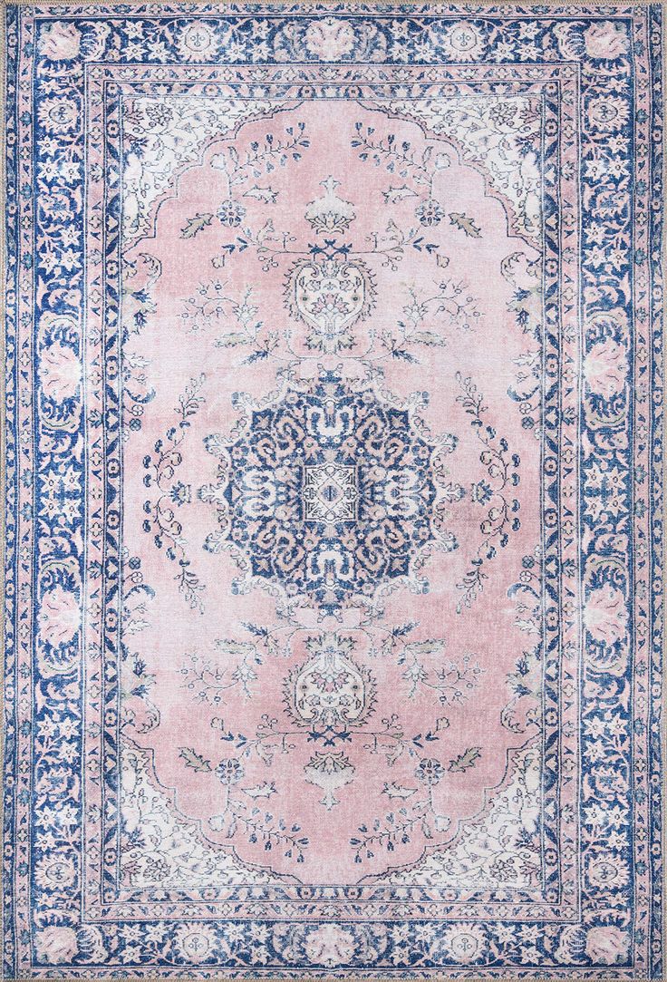 PRICES MAY VARY. Old world charm and high end design that is awakened by over-dyed, rich colors Sharp designs are complimented by hand stitched edges and a soft backing Traditional style Construction from 100% polyester Low pile Height of 0. 25" Momeni Has had a tradition of quality for over 40 years, Creating stylish, durable rugs for every room of your home Pink And Blue Rug, Momeni Rugs, Medallion Rug, Pink Area Rug, Polyester Rugs, Accent Rug, Traditional Area Rugs, Pink Rug, Area Rugs For Sale