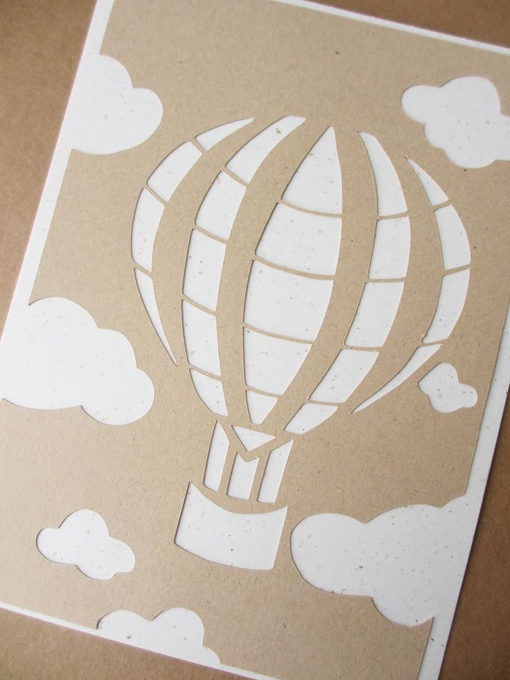 a paper cut out of a hot air balloon