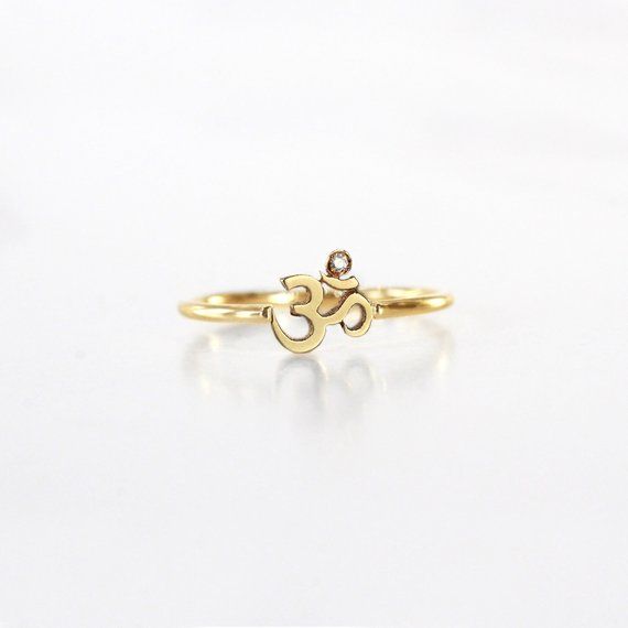 Om Ring Gold Gemstone Rings In Recycled Gold, Gold Rings With Gemstone In Recycled Gold, Spiritual Sterling Silver Rose Gold Rings, Symbolic Promise Jewelry With Polished Finish, Spiritual Sterling Silver Rings In Rose Gold, Sterling Silver Spiritual Rings In Rose Gold, Spiritual Rose Gold Sterling Silver Rings, Spiritual Rose Gold Jewelry For Meditation, Spiritual Rose Gold Ring Jewelry