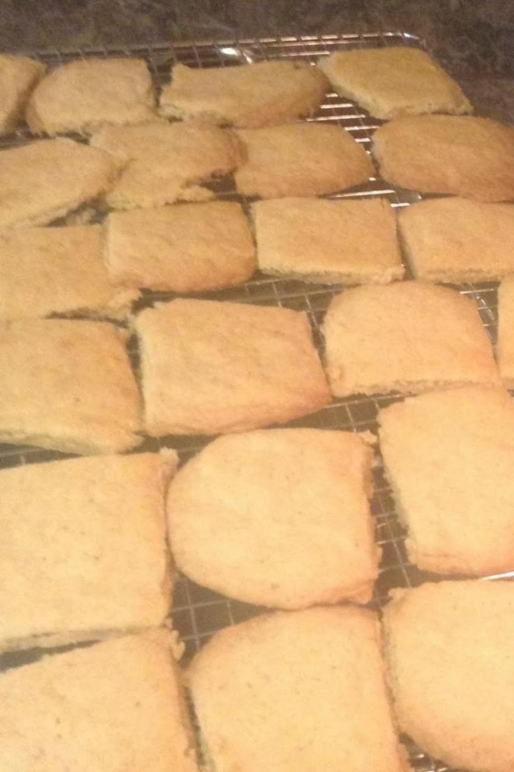 some biscuits are cooling on a wire rack