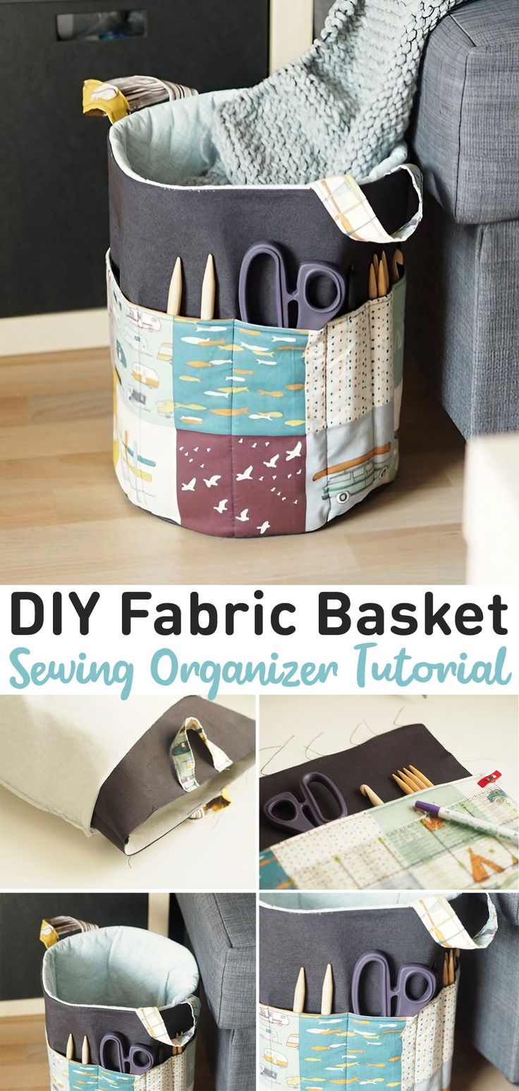 the diy fabric basket sewing organizer