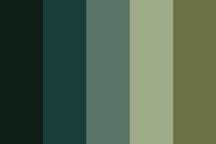 a dark green color palette with horizontal stripes