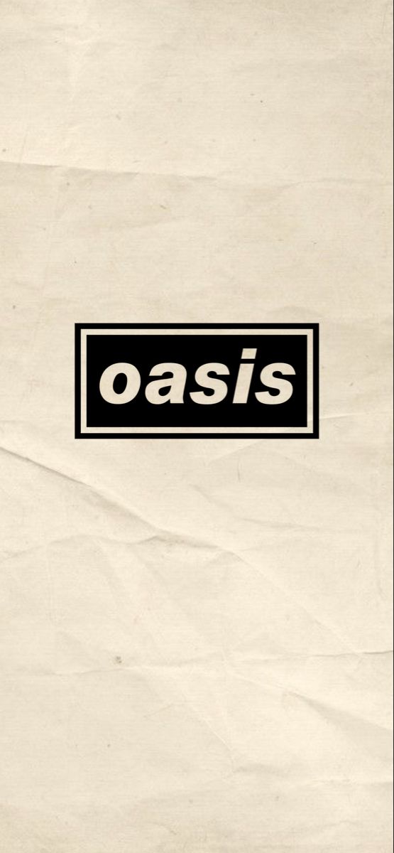 the oasis logo is on top of a piece of white paper with black lettering that reads oasis