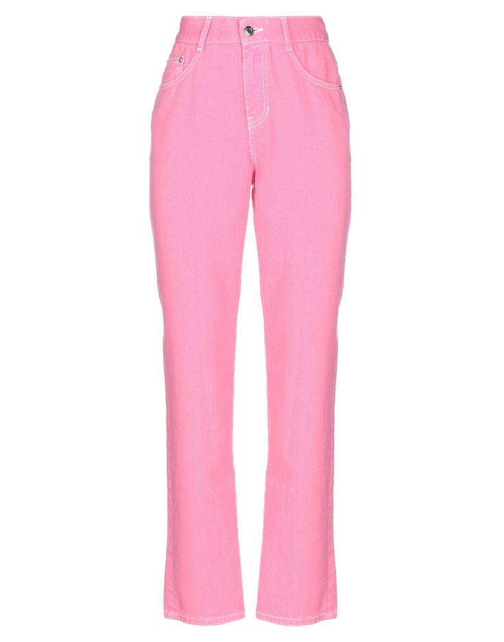 denim, logo, basic solid color, colored wash, high waisted, front closure, button, zip, multipockets , Color: Pink , Size: XS Pink High Waist Denim Jeans, Zara Pink Straight-leg Bottoms, High-rise Pink Denim Jeans, High-waist Pink Jeans With Five Pockets, Pink Full-length Cotton Jeans, Jean Rose, Jeans Rosa, Denim Pants Women, Denim Pants