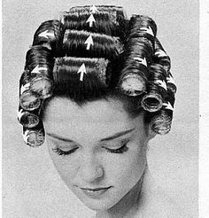 Brush Rollers!  We actually slept in these things. Pink plastic picks held them in place, And they HURT! Hot Rollers, Roller Set, Vintage Memory, Those Were The Days, Pink Plastic, Hair Rollers, I Remember When, Vintage Hair, Hair Curlers