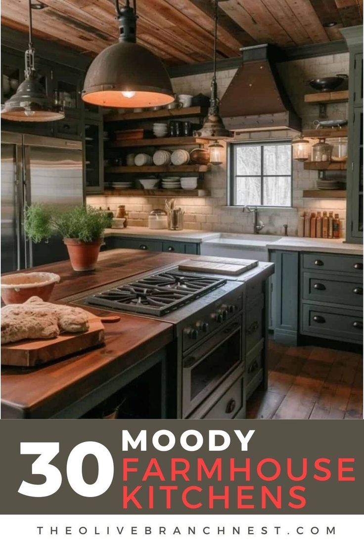 an image of a kitchen with wood ceilinging and wooden counter tops on the island