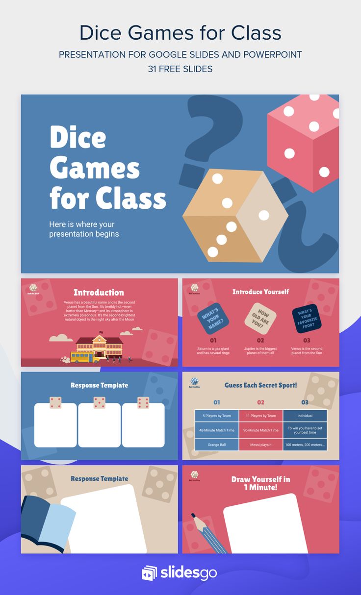 dice games for class presentation template