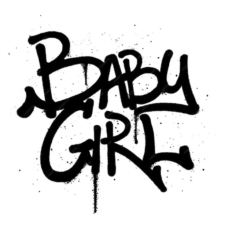 the word baby girl written in black ink