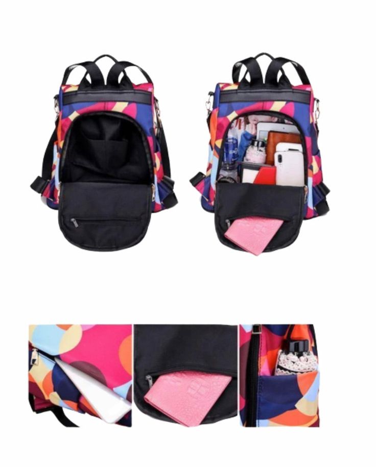 Poaba anti-theft and waterproof oxford backpack. Multi-color. Elegant Backpacks, Modern Backpack, Trendy Backpacks, Red Backpack, Backpack Waterproof, Anti Theft Backpack, Waterproof Backpack, Large Backpack, Girl Backpacks