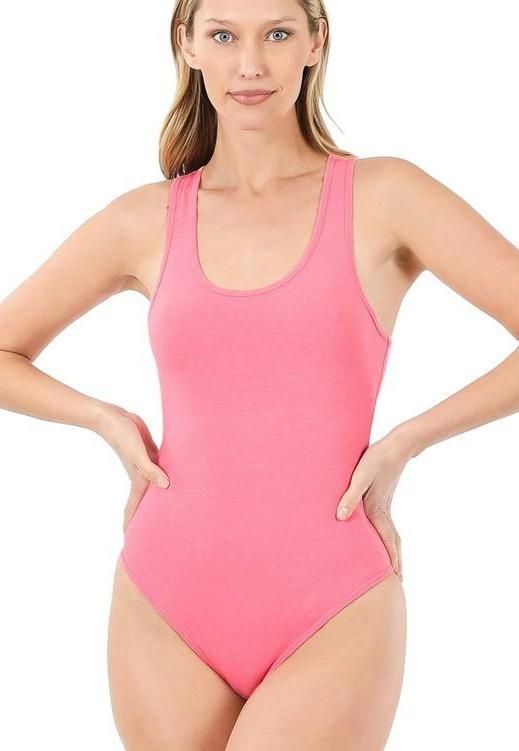 These bodysuits are the perfect addition to any outfit. The styling possibilities are endless, wear it with jeans, skirts, shorts, joggers, or under your rompers/jumpsuits. 95% cotton 5% spandex bottom snap closure color may vary slightly due to monitor resolution Pink Sleeveless Bodysuit For Loungewear, Spring Stretch Bodysuit For Loungewear, Basic Scoop Neck Bodysuit For Spring, Pink Sleeveless Athleisure Bodysuit, Spring Basic Scoop Neck Bodysuit, Pink Cotton Bodysuit For Summer, Sporty Pink Bodysuit For Summer, Sporty Spring Bodysuit For Loungewear, Sporty Bodysuit For Spring Loungewear