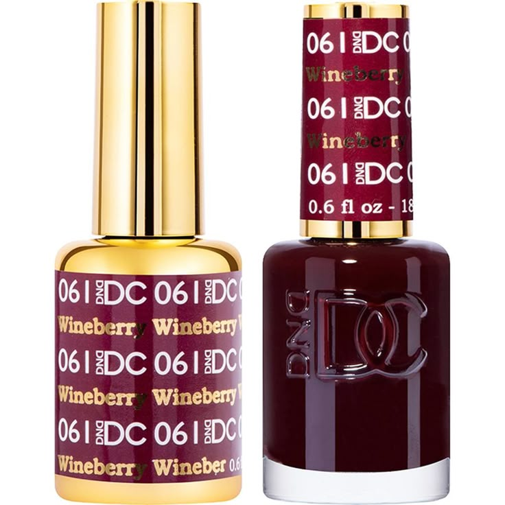 DND DC Duo Gel - #061 Wineberry / Soak-Off Gel Polish 0.5 oz. + Nail Lacquer 0.5 oz. Dnd 061 Wineberry, Dnd Fall Gel Polish Colors 2024, Dc Nail Polish Colors Fall, Dnd Wineberry Gel Polish, Dnd Wineberry 179, Wineberry Dnd, Dnd Spiced Berry, Dnd Dark Red Gel Polish, Dnd Burgundy Gel Polish