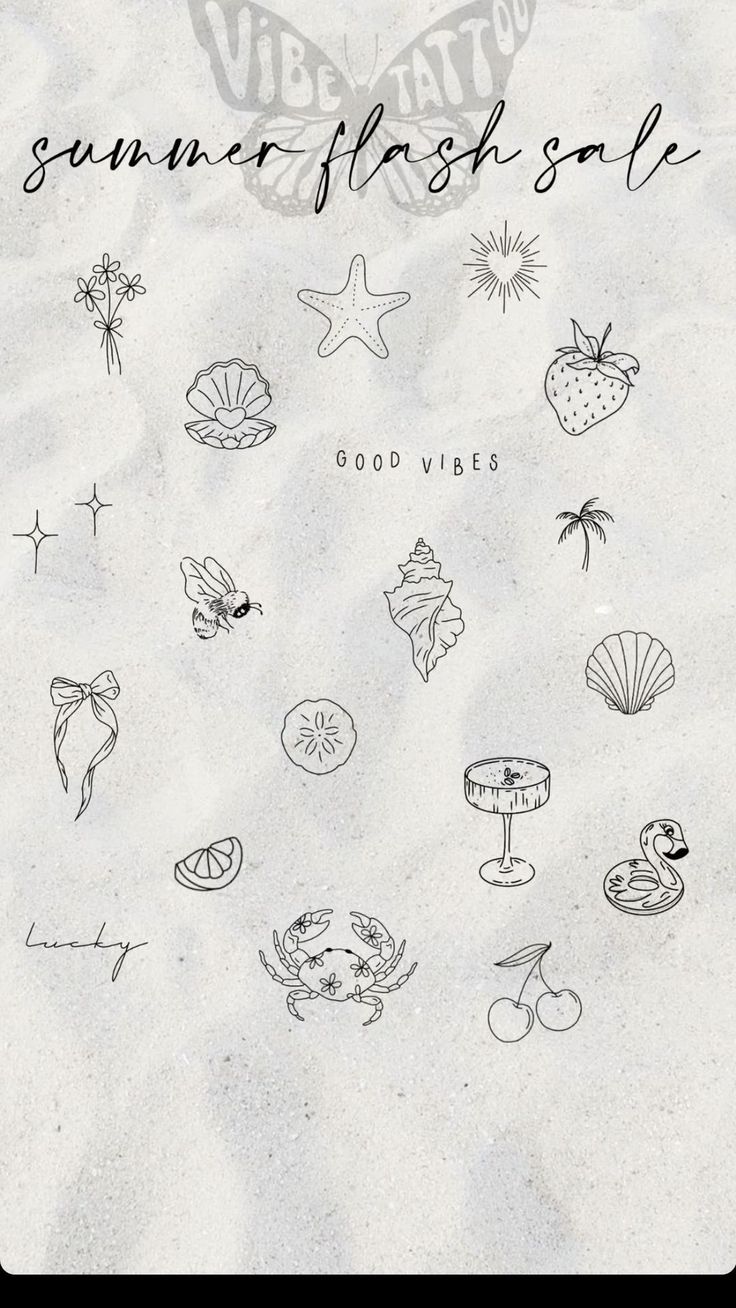 an image of some tattoos on the sand